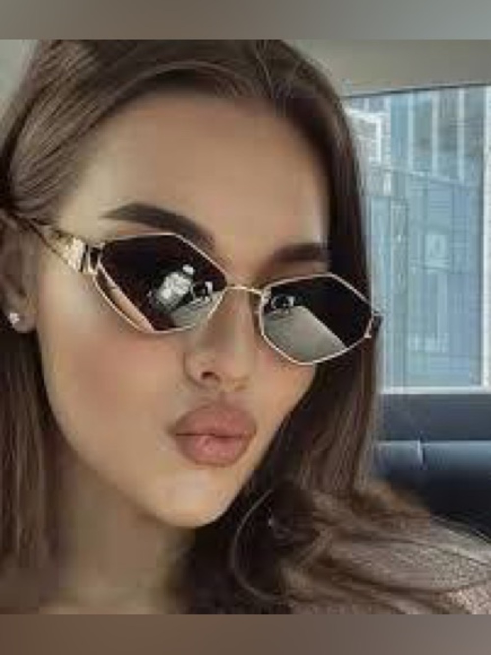 Sleek Black Lens Geometric Sunglasses